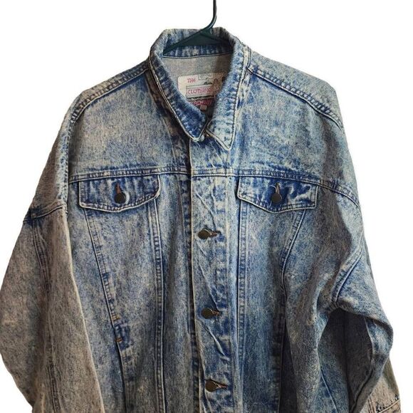 Vintage Acid Wash The Clothing Academy Oversized Large Denim Jacket - Picture 3 of 12